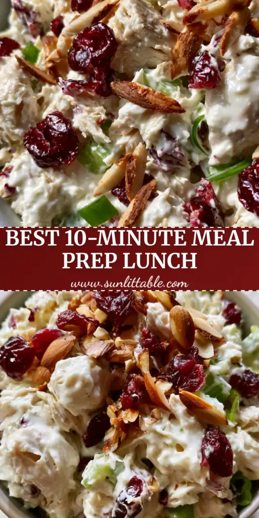 Cranberry Almond Chicken Salad with Creamy Greek Yogurt Dressing 4 A creamy cranberry almond chicken salad in a matte bowl, featuring toasted slivered almonds and ruby red dried cranberries. (cranberry almond chicken salad)