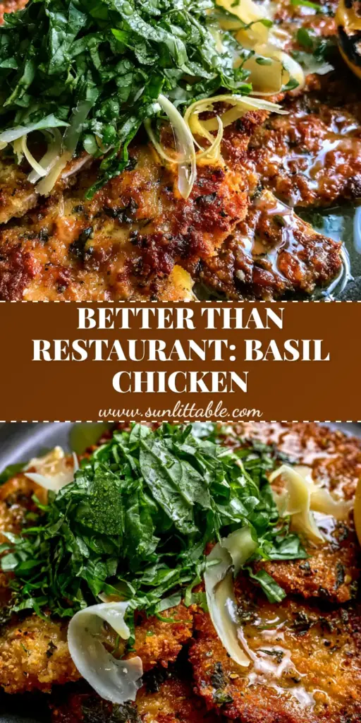 Italian Basil Chicken Cutlets with Glossy Lemon Butter Sauce 3 Close up overhead shot of crispy Italian Basil Chicken Cutlets with golden panko crust, basil chiffonade, and shaved parmesan curls on a charcoal plate.