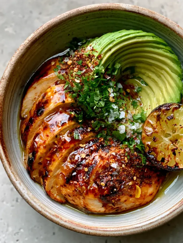 Honey Lime Chicken and Avocado Recipe: A Sticky, Citrus-Glazed Masterpiece 2 Extreme close-up of glossy honey lime chicken with charred edges and visible flaky salt. (honey lime chicken and avocado recipe)