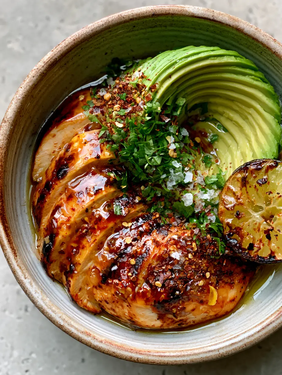 Honey Lime Chicken and Avocado Recipe: A Sticky, Citrus-Glazed Masterpiece 3 Extreme close-up of glossy honey lime chicken with charred edges and visible flaky salt. (honey lime chicken and avocado recipe)