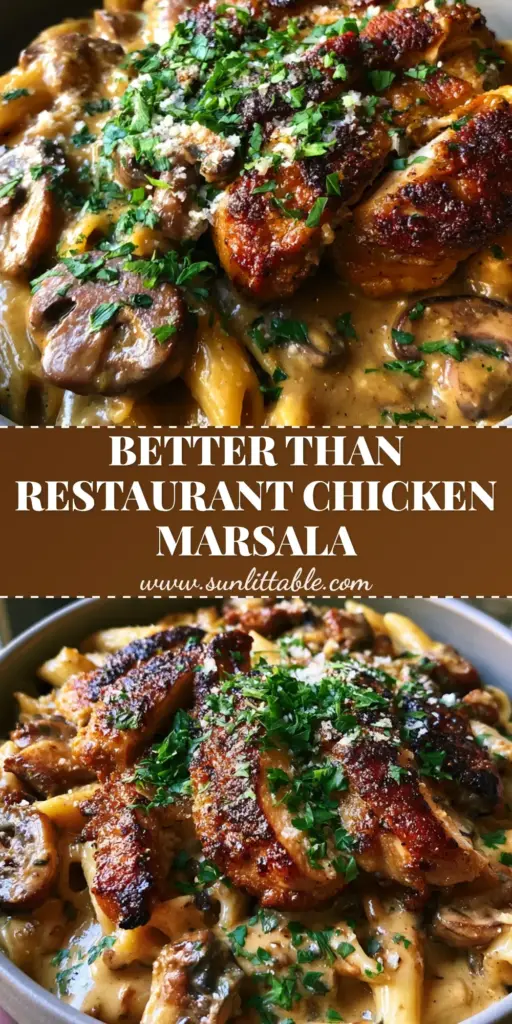 Chicken Marsala Pasta: The Ultimate Creamy Restaurant-Style Recipe 4 A close-up of Chicken Marsala Pasta in a matte grey bowl with glossy sauce and seared chicken.