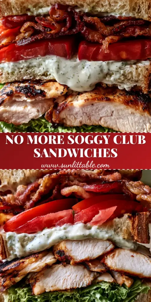 Chicken Club Sandwich: The Ultimate Triple-Decker Gourmet Guide 3 A towering gourmet chicken club sandwich with grill-marked sourdough, crispy bacon, and seared chicken secured by a bamboo pick. (chicken club sandwich)