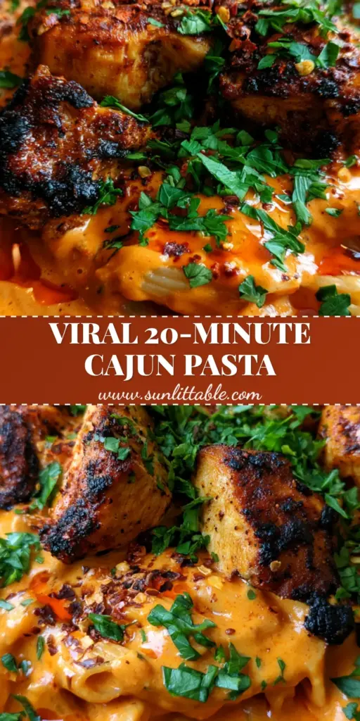 Cajun Chicken Pasta: The Creamiest 30-Minute Dinner Recipe 4 A close-up shot of creamy Cajun Chicken Pasta in a black bowl featuring blackened chicken chunks and orange-red sauce.