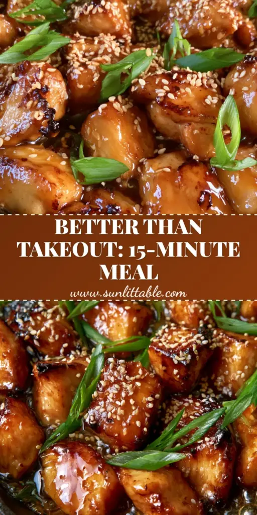 Honey Glazed Garlic Chicken: The Ultimate 20-Minute Skillet Dinner 3 A top-down view of Honey Glazed Garlic Chicken in a black cast iron skillet featuring golden-brown chicken chunks and a shimmering amber sauce.