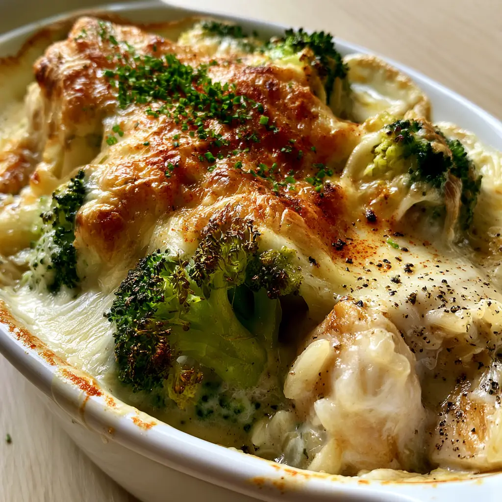 Chicken Broccoli Rice Cheese Casserole: The Ultimate Gourmet Comfort Food 1 Smartphone photo showing individual grains of jasmine rice and seared chicken breast under a velvety cream sauce.