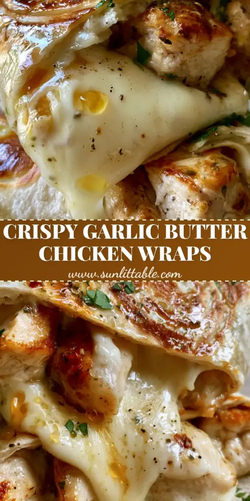Cheesy Garlic Chicken Wraps recipe: The Ultimate Golden-Brown Melt 4 A stack of two Cheesy Garlic Chicken Wraps sliced diagonally, showing succulent chicken breast and overflowing melted mozzarella and sharp white cheddar with a garlic butter sheen. (Cheesy Garlic Chicken Wraps recipe)